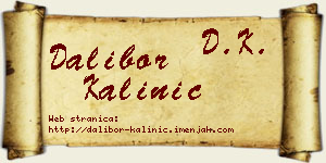 Dalibor Kalinić vizit kartica